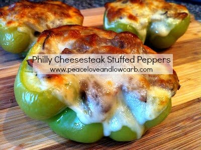 Low Carb Philly Steak Cheesesteak Stuffed Bell Peppers