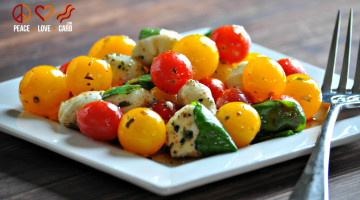 Mini Caprese Salad with Balsamic Shallot Vinaigrette