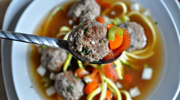 Italian Meatball Zoodle Soup - Low Carb, Paleo, Whole30