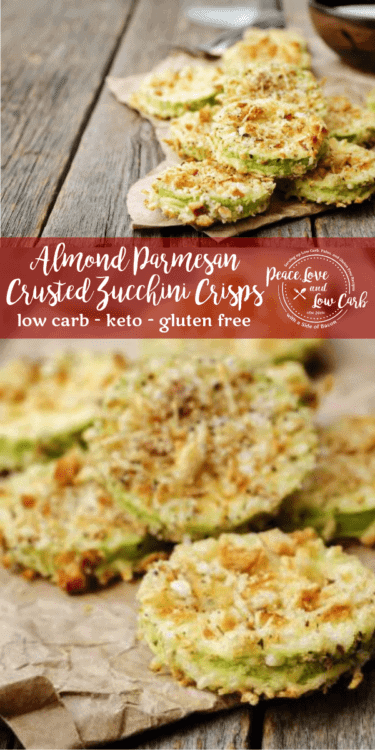 These keto Almond Parmesan Crusted Zucchini Crisps are my favorite way to add some extra vegetables to my diet, while still enjoying a nice crispy low carb appetizer.