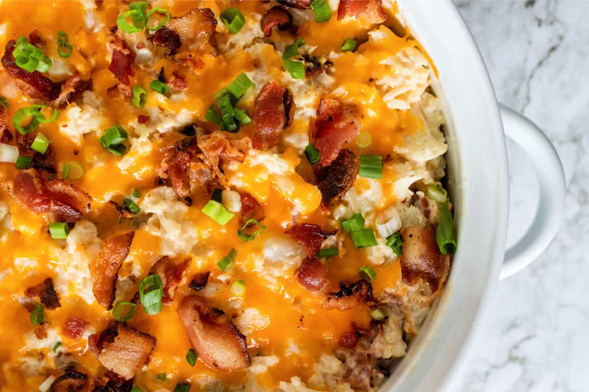 Low Carb Loaded Baked Cauliflower Casserole Keto, Gluten Free