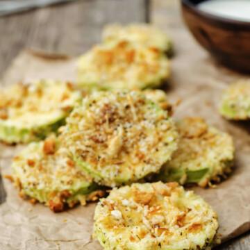 Almond Parmesan Crusted Zucchini Crisps | Peace Love and Low Carb