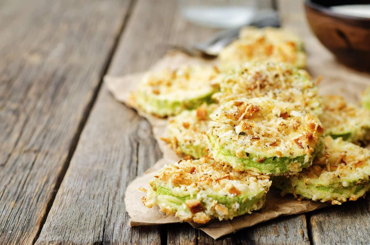 Almond Parmesan Crusted Zucchini Crisps | Peace Love and Low Carb