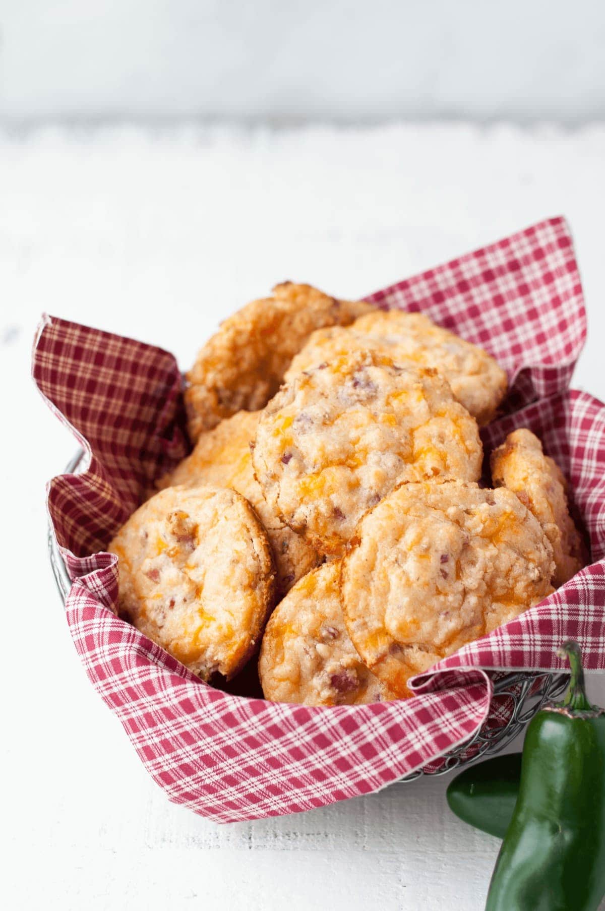 Keto Cheddar Jalapeno Bacon Biscuits | Peace Love and Low Carb