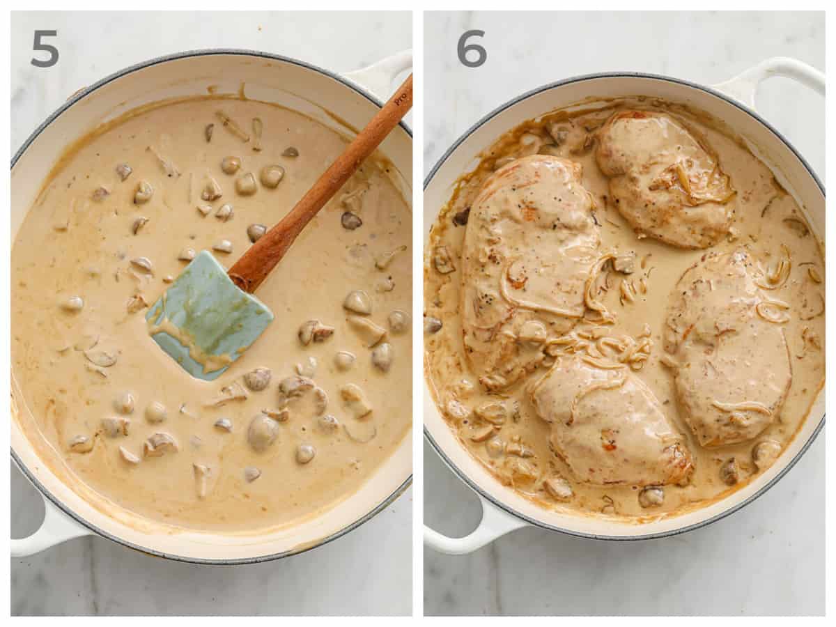 Pan-Seared Chicken with Balsamic Cream Sauce, Mushrooms and Onions
