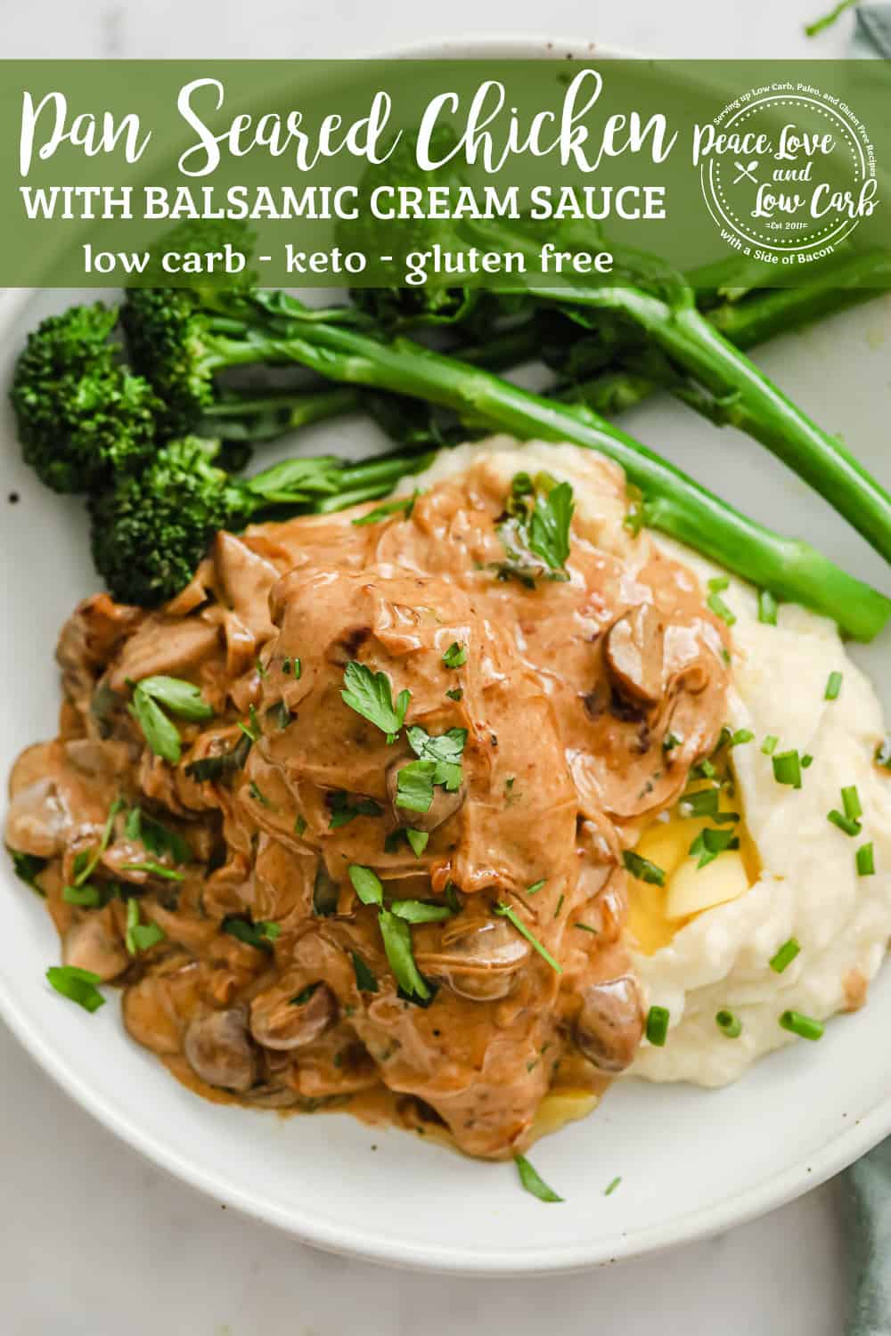 PanSeared Chicken with Balsamic Cream Sauce, Mushrooms and Onions