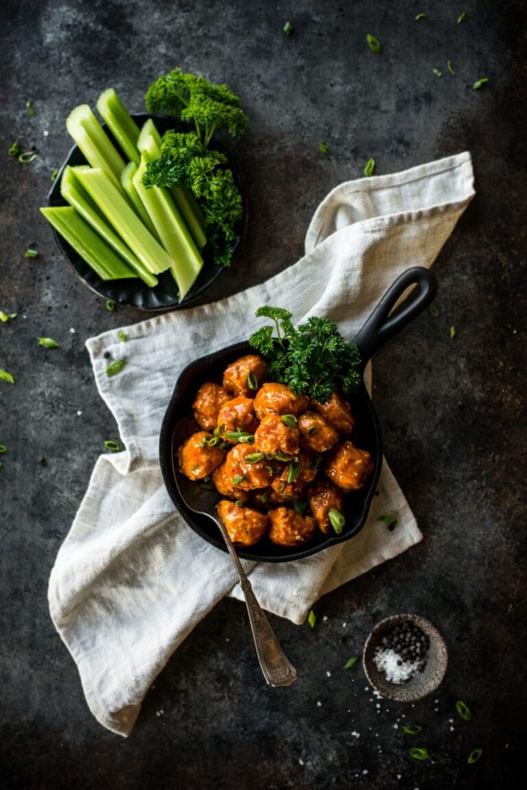 Keto Buffalo Chicken Meatballs | Peace Love and Low Carb