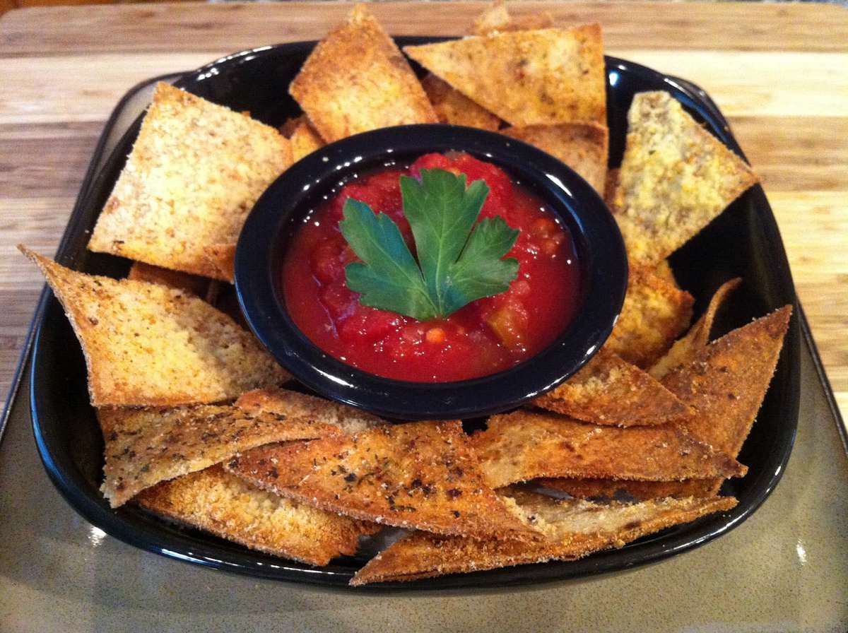 GarlicParmesan Baked Tortilla Chips Peace Love and Low Carb