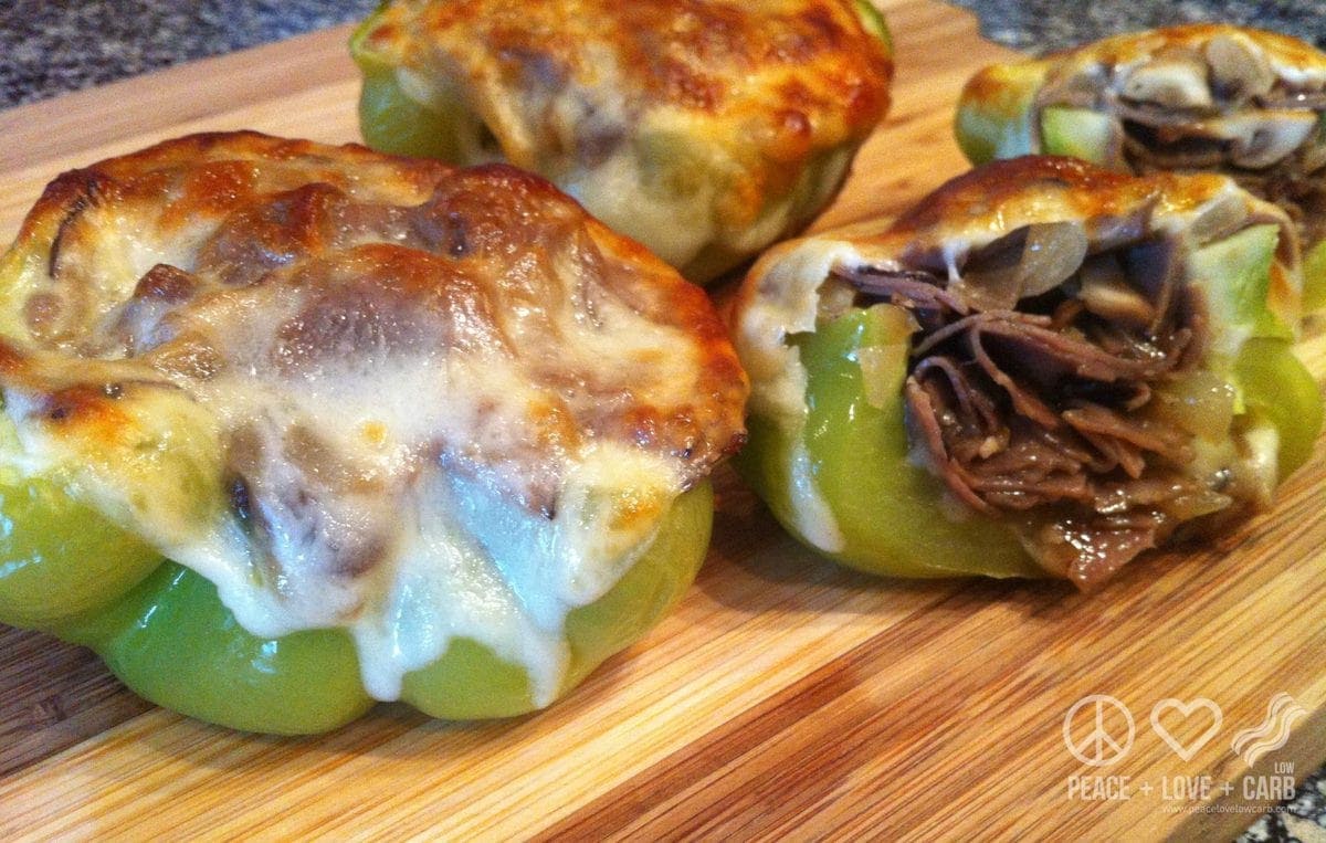 Philly Cheesesteak Stuffed Peppers Low Carb Gluten Free