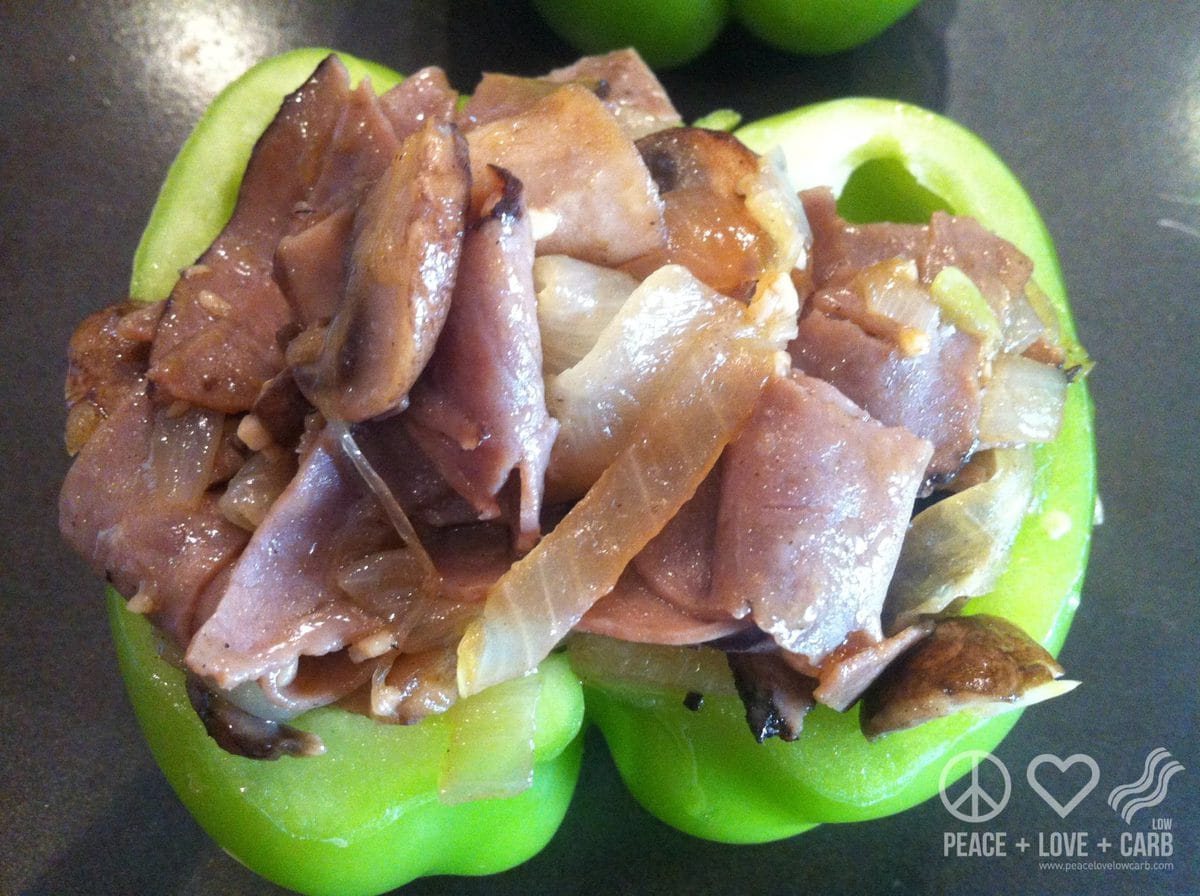 Philly Cheese Steak Stuffed Peppers - Low Carb, Gluten Free | Peace Love and Low Carb