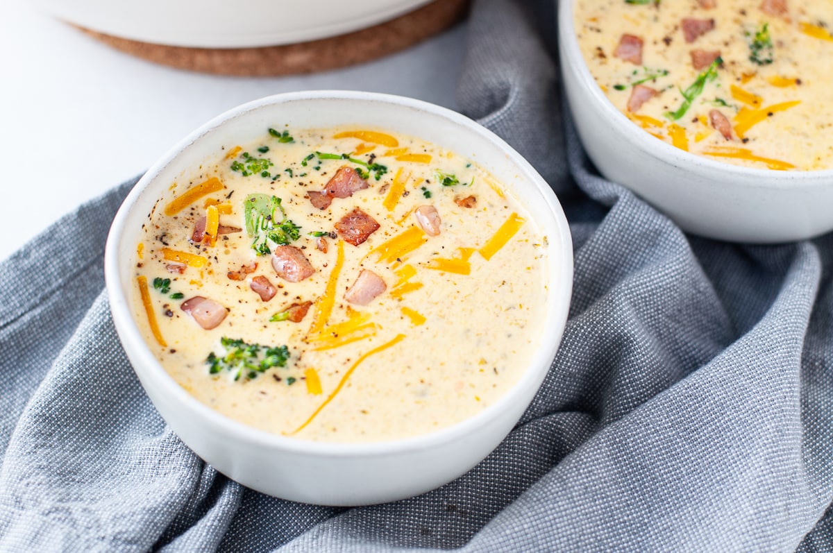 Broccoli Cheddar Soup with Ham keto, gluten free