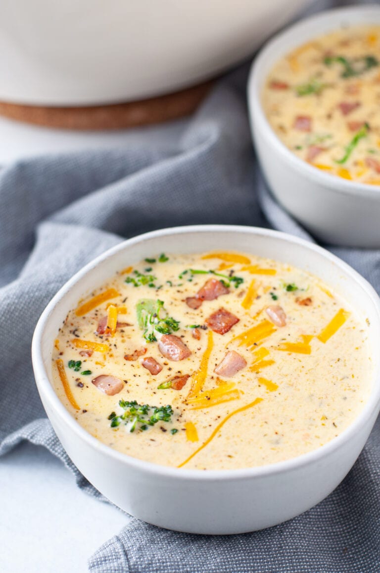 Broccoli Cheddar Soup with Ham - keto, gluten free