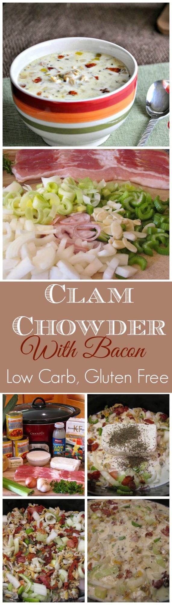 Slow Cooker Clam Chowder with Bacon - Low Carb, Gluten Free | Peace Love and Low Carb
