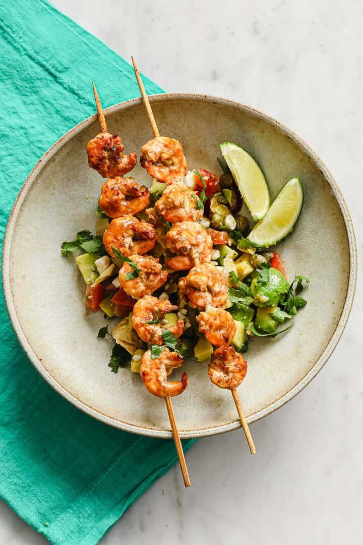 Chili Lime Prawns with Avocado Feta Salsa Peace Love and Low Carb