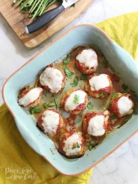 Low Carb Chicken Parmesan Meatballs | Peace Love and Low Carb
