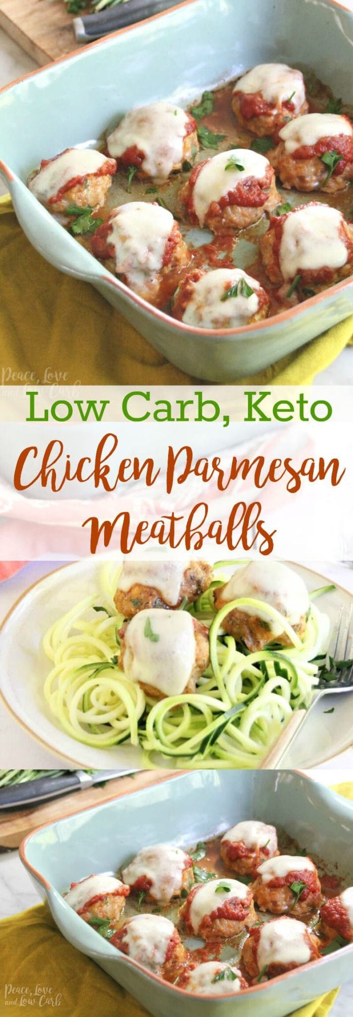 Low Carb Chicken Parmesan Meatballs | Peace Love and Low Carb