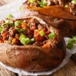 Low Carb Sloppy Joe Stuffed Sweet Potatoes | Peace Love and Low Carb