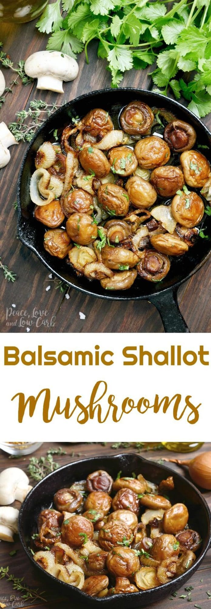Balsamic Shallot Mushrooms | Peace Love and Low Carb