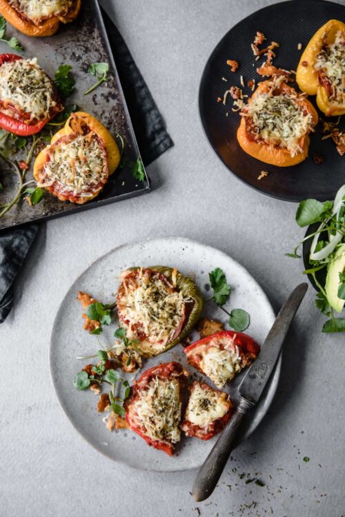 Pepperoni Pizza Stuffed Peppers Low Carb, Gluten Free