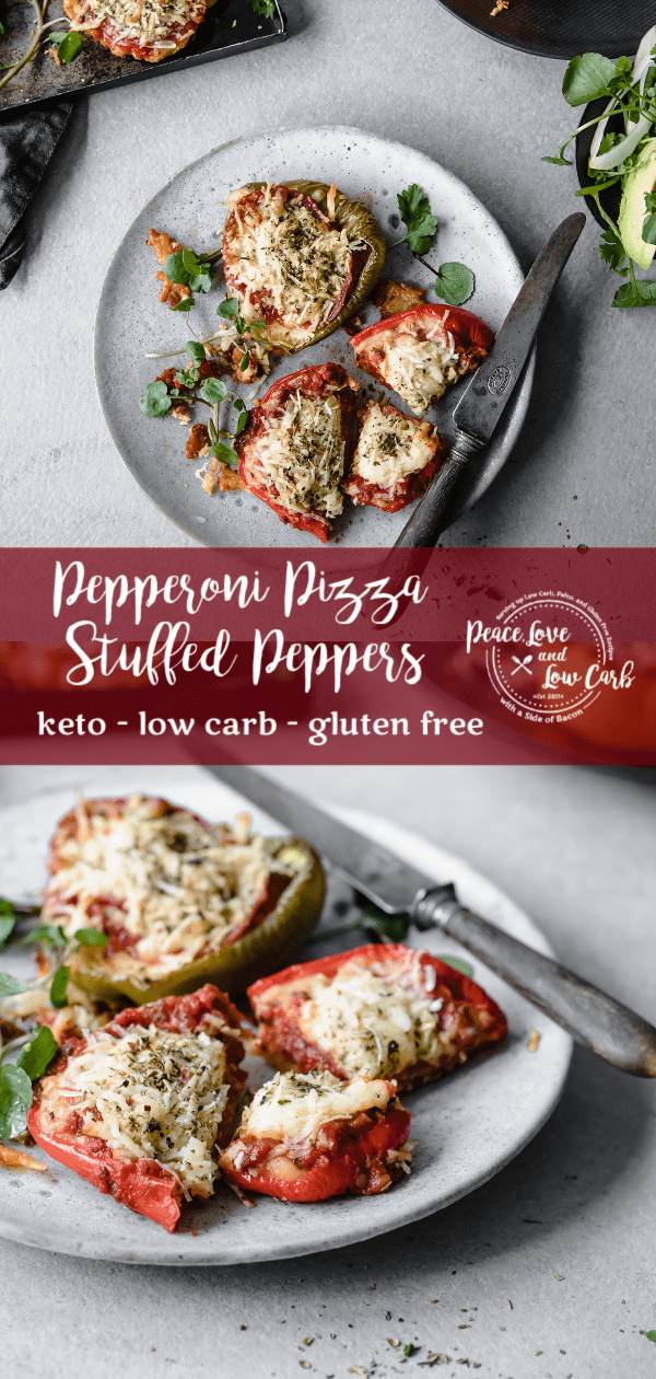 Pepperoni Pizza Stuffed Peppers Low Carb, Gluten Free