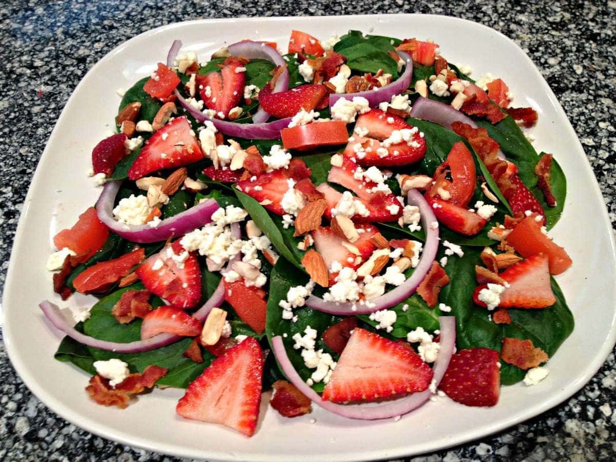 Strawberry Spinach Salad - Low Carb, Gluten Free | Peace Love and Low Carb