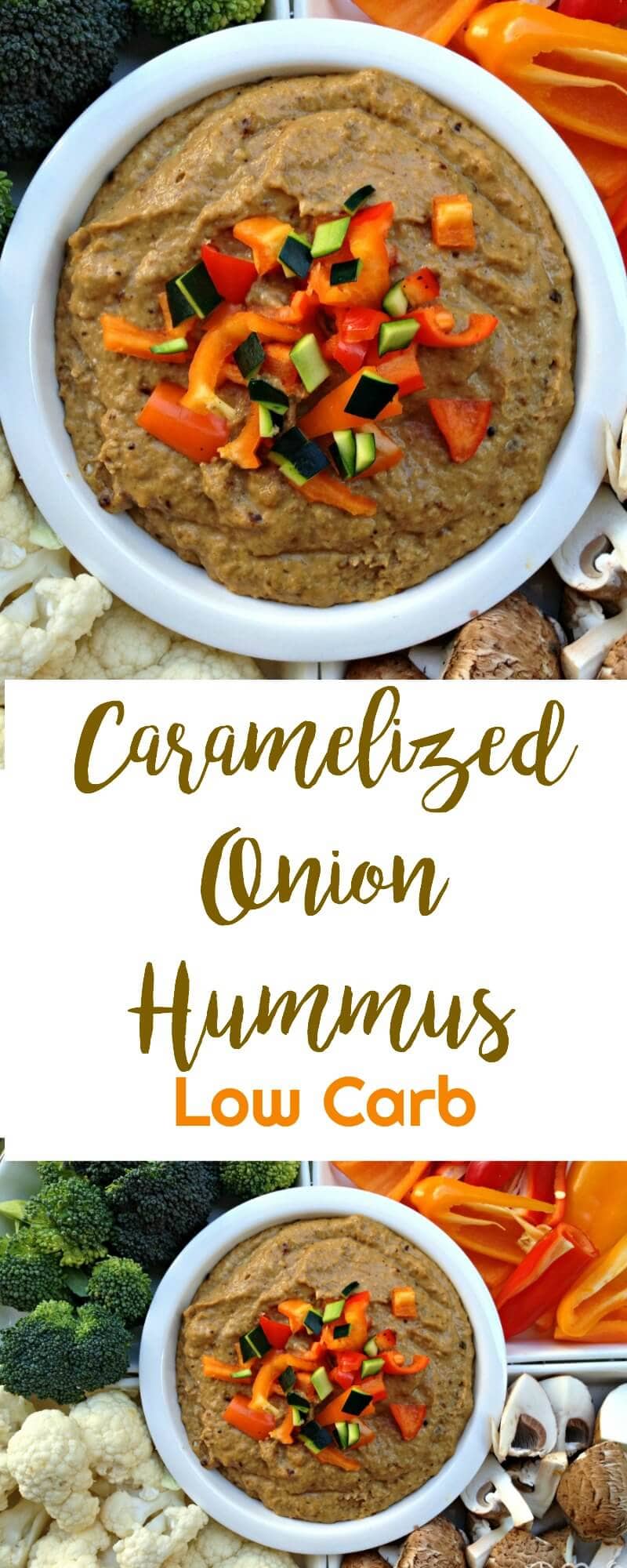 Caramelized Onion Hummus Low Carb, Paleo, Gluten Free, Dairy Free