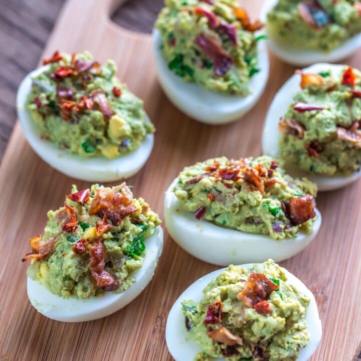 Dill Pickle Deviled Eggs - keto, whole30 - Peace Love and Low Carb