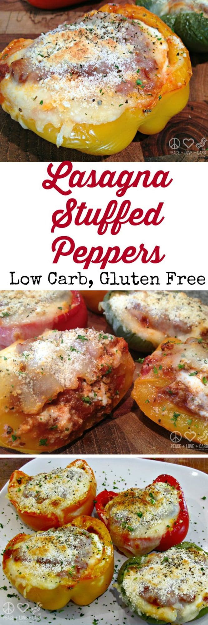 Lasagna Stuffed Peppers - Low Carb, Gluten Free | Peace Love and Low Carb