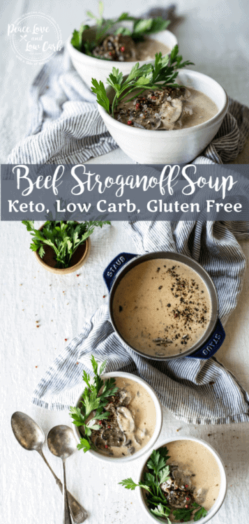 Keto Beef Stroganoff Soup | Peace Love and Low Carb