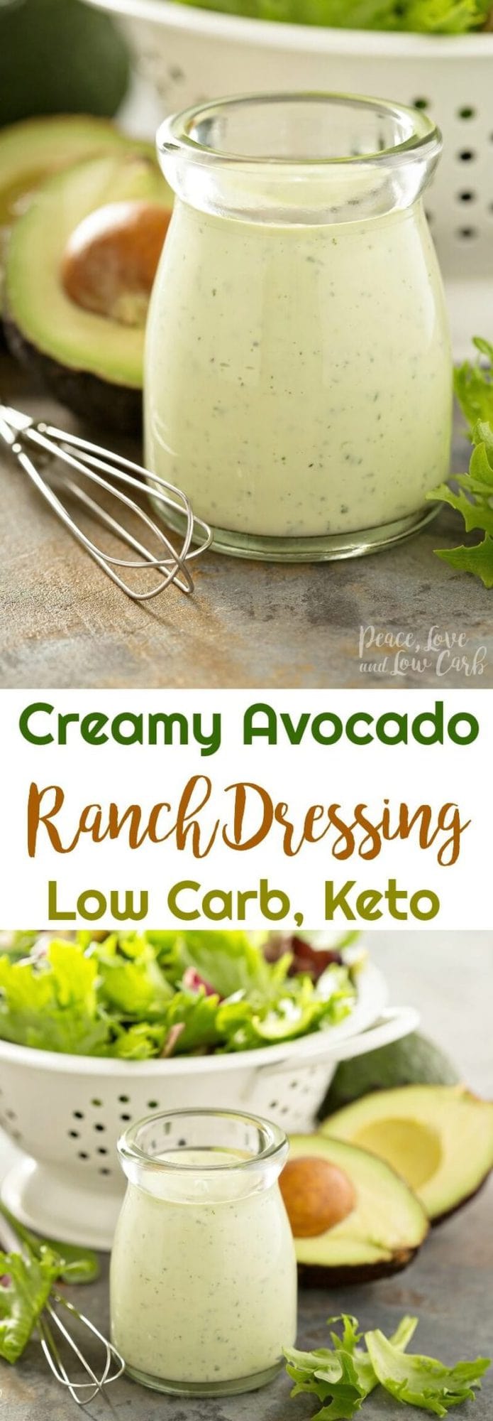 Keto Creamy Avocado Ranch Dressing | Peace Love and Low Carb