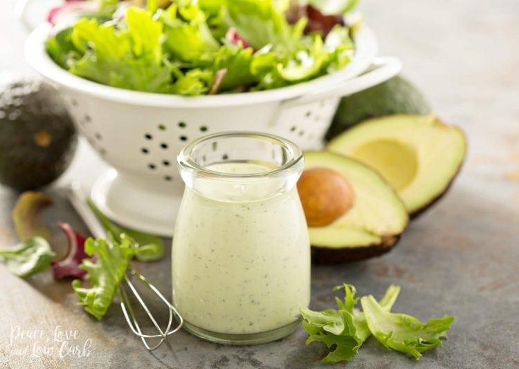 Keto Creamy Avocado Ranch Dressing Peace Love and Low Carb