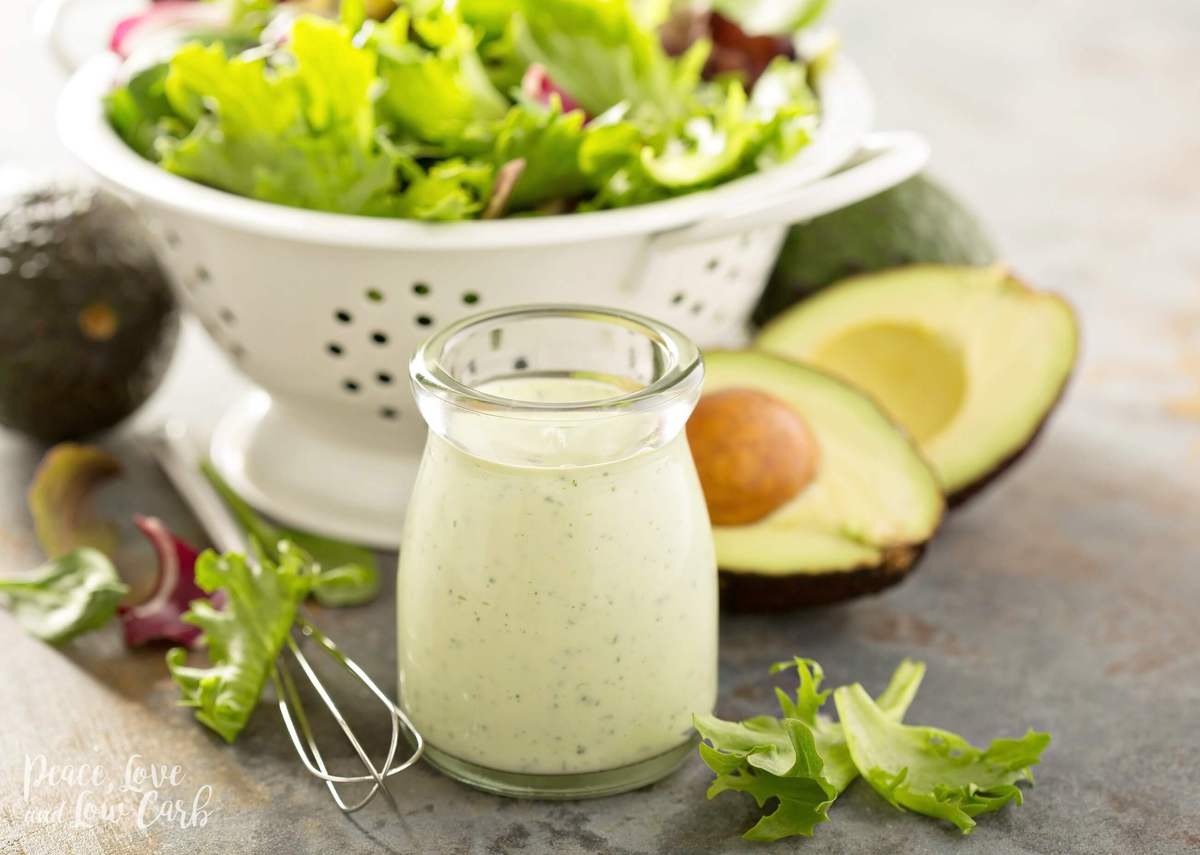 Keto Creamy Avocado Ranch Dressing | Peace Love and Low Carb