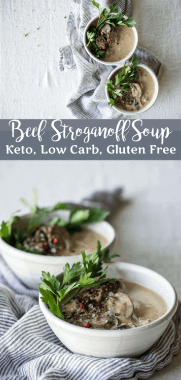 Low Carb Beef Stroganoff Soup | Peace Love and Low Carb