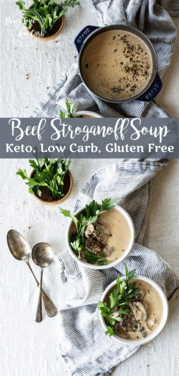 Low Carb Keto Beef Stroganoff Soup | Peace Love and Low Carb