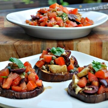 Eggplant Bruschetta - Paleo, Low Carb, Gluten Free | Peace Love and Low Carb