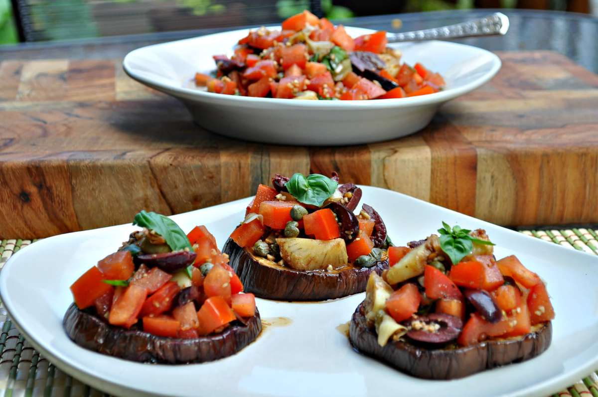 Eggplant Bruschetta - Paleo, Low Carb, Gluten Free | Peace Love and Low Carb 
