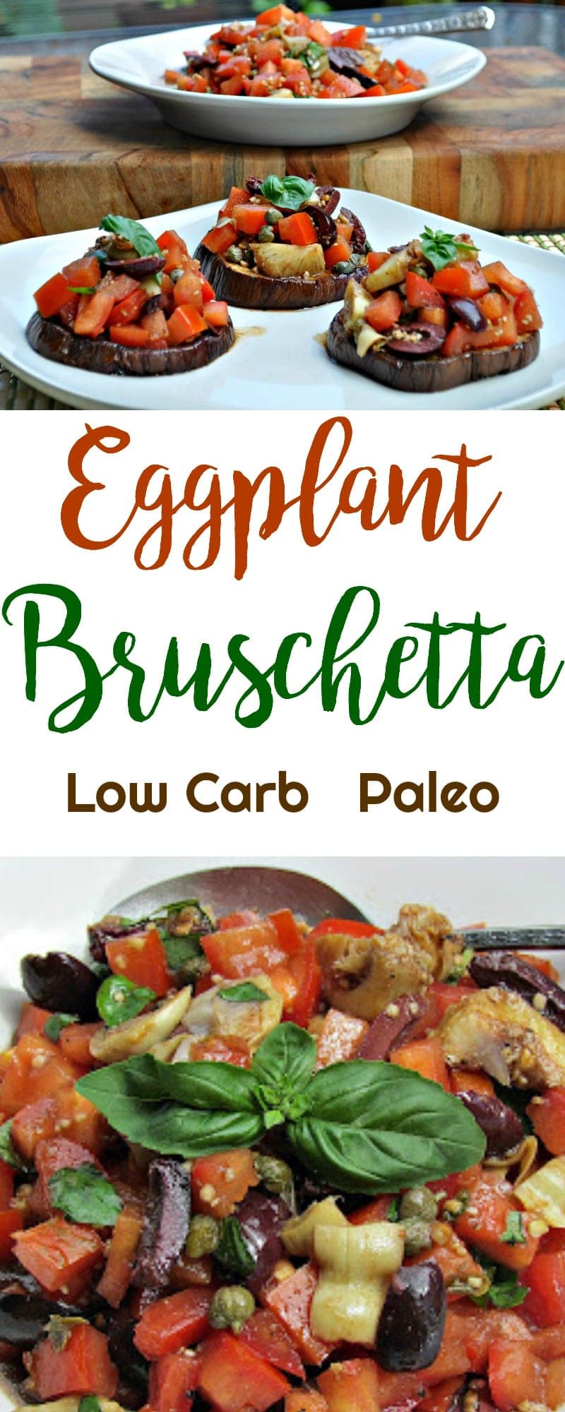 Eggplant Bruschetta | Peace Love and Low Carb #lowcarb #paleo #eggplantbruschetta #bruschetta #lowcarbrecipe