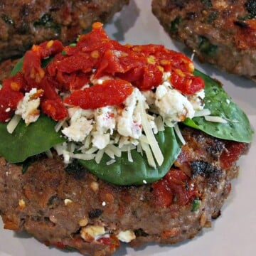 Spinach Feta Bacon Burgers | Peace Love and Low Carb