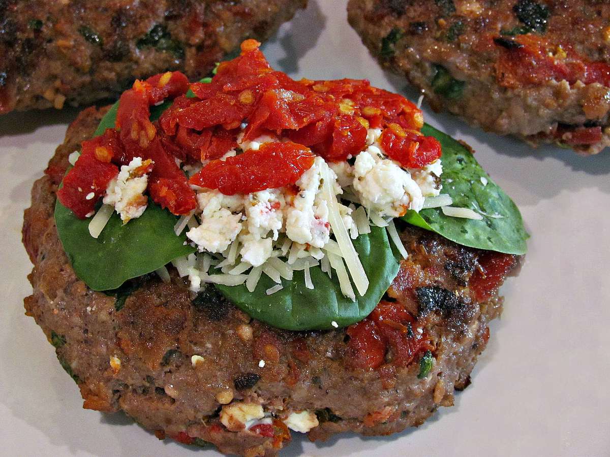 Spinach Feta Bacon Burgers | Peace Love and Low Carb