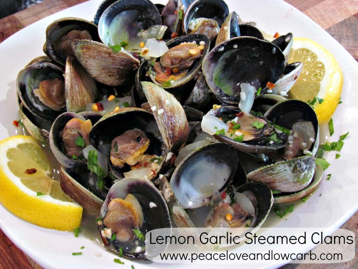 Lemon Garlic Steamed Clams