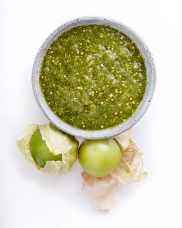 Roasted Tomatillo Avocado Salsa Verde - Peace Love And Low Carb