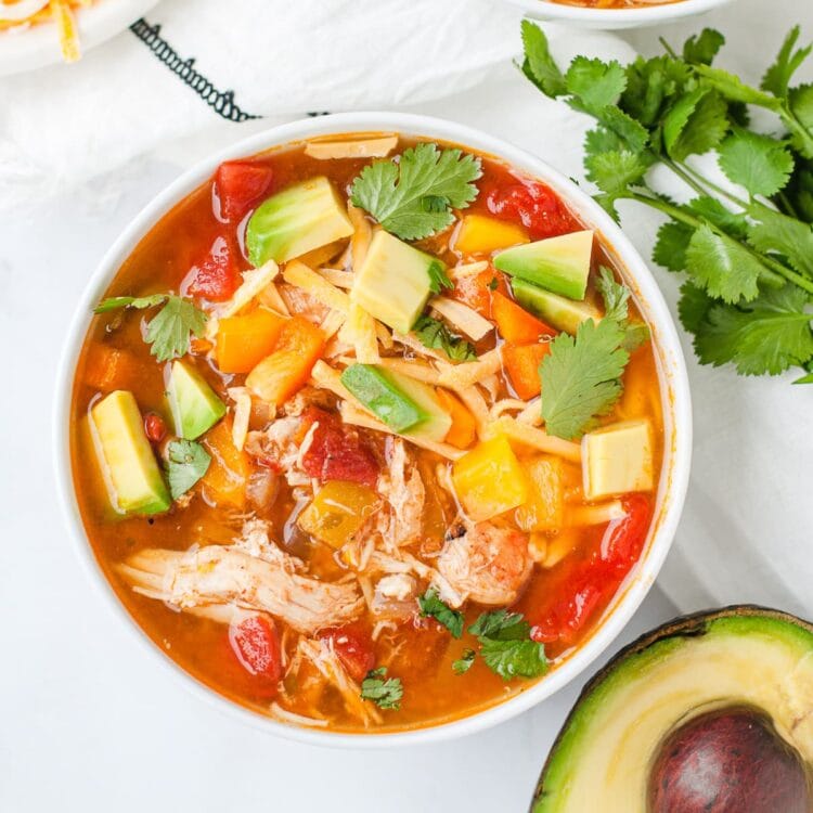 Chicken Fajita Soup - Low Carb, Paleo, Gluten Free