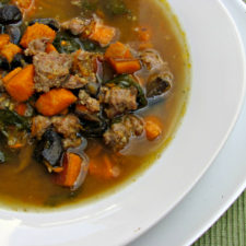 Spicy Sausage, Sweet Potato Soup - Low Carb, Gluten Free, Paleo