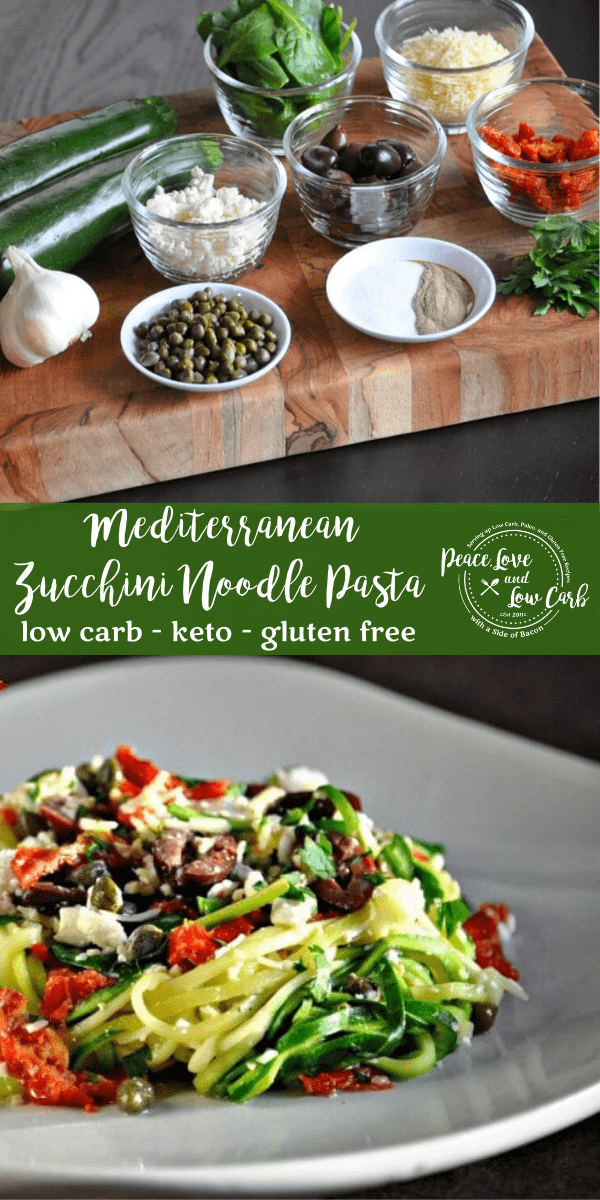Mediterranean Zucchini Noodle Pasta - Low Carb, Gluten Free, Primal ...