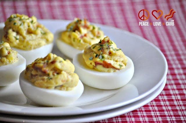 Bacon Deviled Eggs | Peace Love and Low Carb