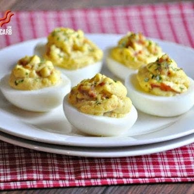 Keto Bacon Deviled Eggs | Peace Love and Low Carb