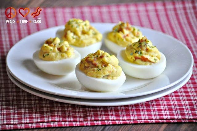 Bacon Deviled Eggs | Peace Love and Low Carb 