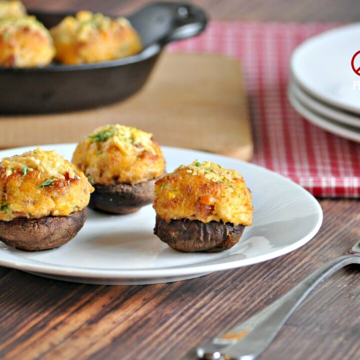 Crab Stuffed Mushrooms with Bacon - Low Carb, Gluten Free | Peace Love and Low Carb