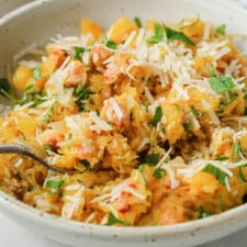 Spaghetti Squash Carbonara - low carb, keto, gluten free