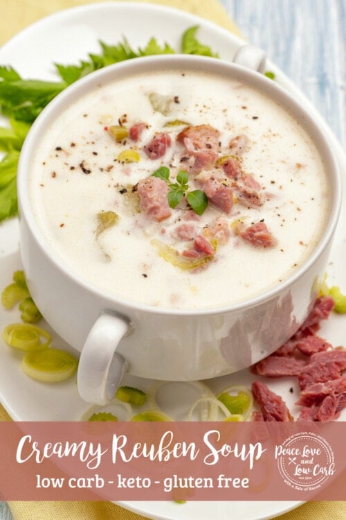 Creamy Reuben Soup - Keto, Gluten Free | Peace Love and Low Carb